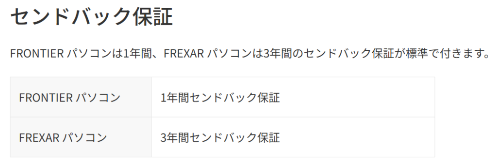 3年保証サービスも用意