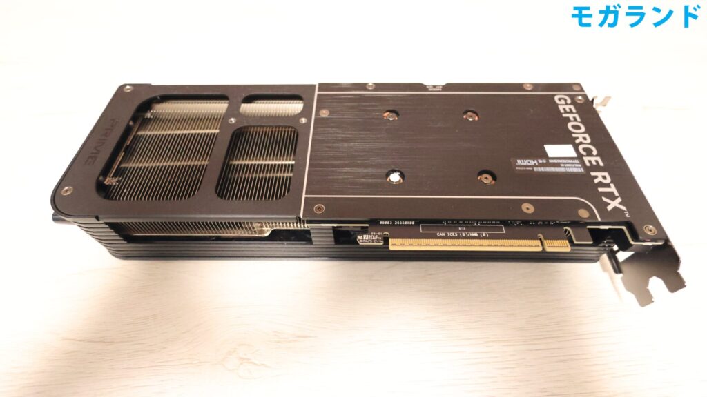 ASUS PRIME GeForce RTX 5060 Ti 16GB GDDR7の裏面