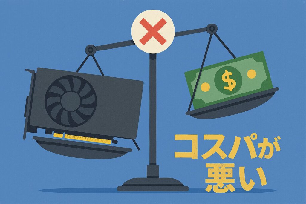 RTX 5070 Tiと比べてコストパフォーマンスが悪い